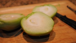 Center of the Chayote with pit