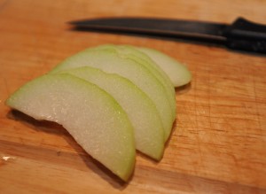 Chayote 3 Paring knife or chef's knife whichever works for you.