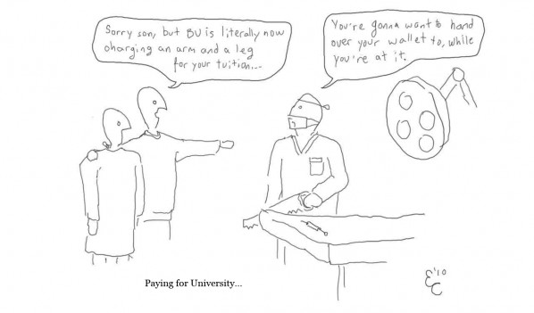 Paying for University Cartoon by Evan Caughey