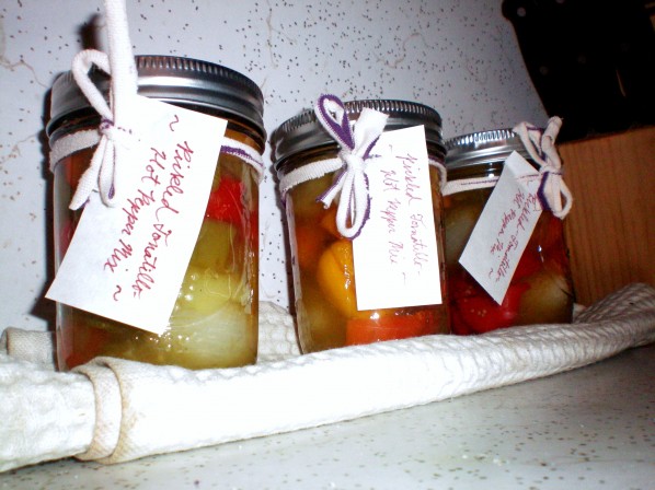 Pickled Tomatillo-Hot Pepper Medley