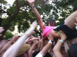 Crowd surfing at Pitchfork '10