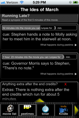 Screenshot of Run Pee App.