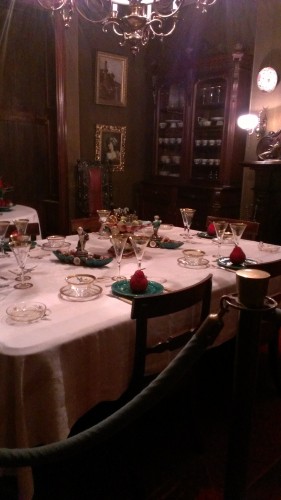 The fully set dining room table. | Photo by Naomi Spungen