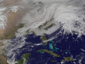 A satellite photo of the Blizzard Nemo.  |  Photo courtesy of NASA