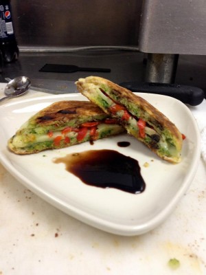 The Triple P Grilled Cheese—provolone cheese, roasted red peppers, and pesto. | Photo courtesy of FeelGood—Boston University Chapter