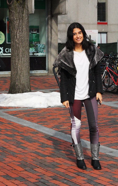 This CAS student hesitated for a moment before we took her picture. "Noo, I look so bad today!" she said. Clearly she is both crazy and fabulous. Photo by Sharon Weissburg. 