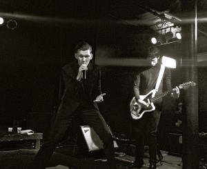 Moon's gutteral howls echo throughout the venue.