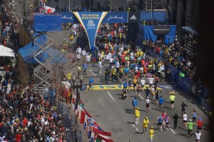 The finish line of the 117th Boston Marathon. | Photo courtesy Flickr Commons via user hahatango