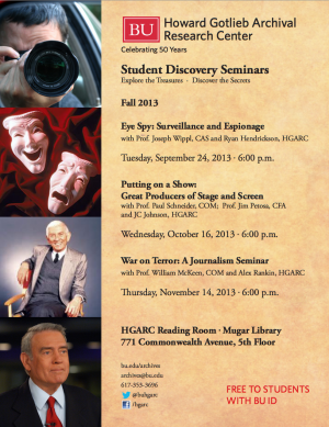 Student Discovery Seminars 2013 | Flyer courtesy of the HGARC
