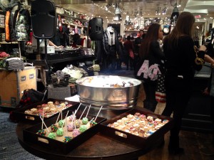 Live DJ and sweet treats at CollegeFashionista's "Style On," an event celebrating the opening of Ralph Lauren Denim and Supply on Newbury Street. Photo by Megan Kirk.