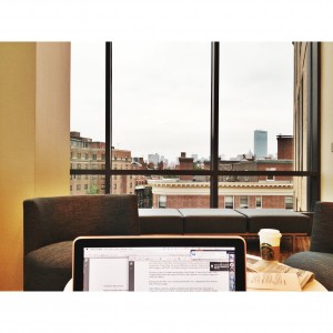 The view from the 6th floor of 100 Bay State Road. Photo taken by Megan Kirk.