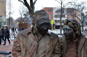 "Ten Figures" statues in Davis Square | photo by Kara Korab