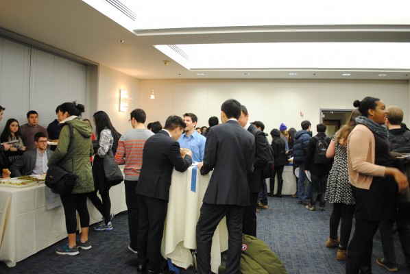 Students gathering and getting food from various clubs | Photo by Carol Chin