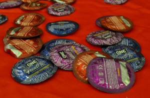 Ooh la la, free "tantric" condoms from Boston-based company One Condoms| Photo by Alene Bouranova