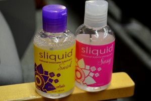 According to Andelloux, you should only use water or silicone-based lubricants. Sliquid is one of her favorites | Photo by Alene Bouranova