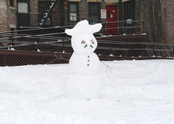 Snowman with moustache