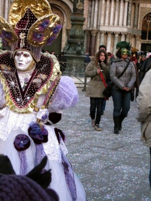 Costumes range from elaborate reconstructions of eras past to the simple addition of a mask. Photo by Sharon Weissburg. 