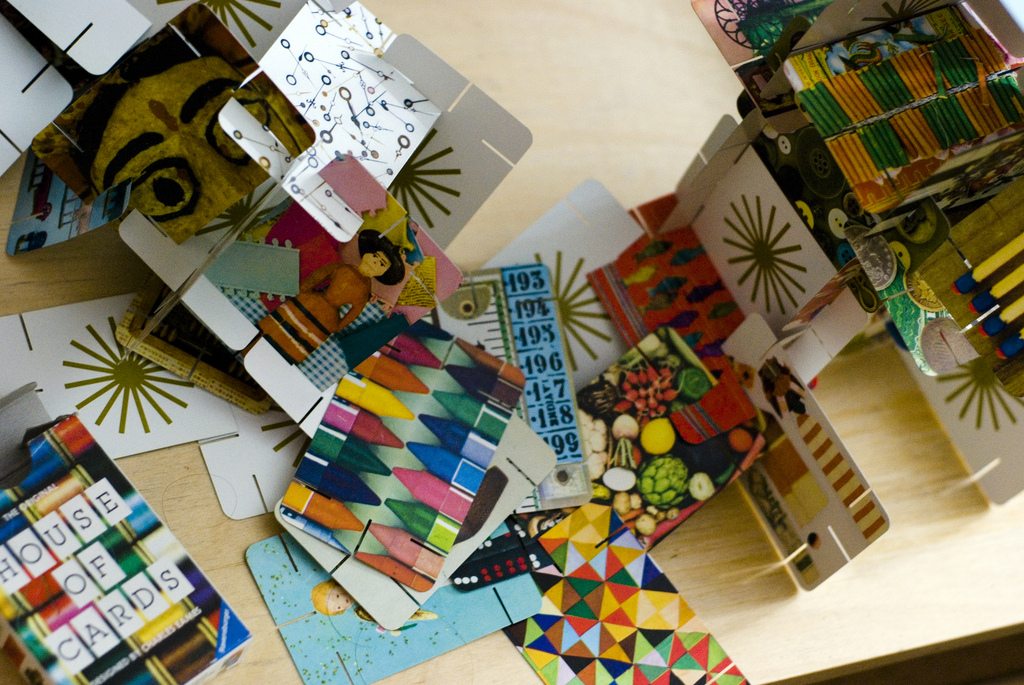 The House of Cards toy designed by Ray and Charles Eames. | Image courtesy of Flickr user Ph0enixInFlight