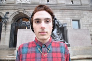 Fashion blogger and founder of Wear I Am Tal Chesed (SHA '17) at the Boston Public Library | Photo by Eden Weinberg