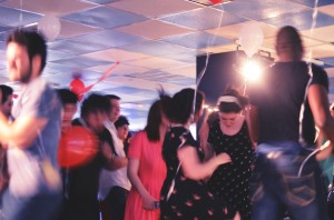 BU Students 'Twisting & Shouting' at the Rep Records Throwback Dance | Photo by Kara Korab
