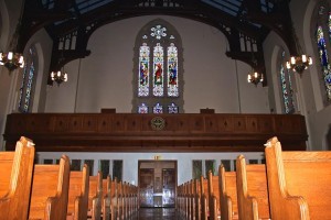 The calming quiet of Marsh Chapel offers a nice respite from Comm Ave | Photo courtesy of Clare Stonich
