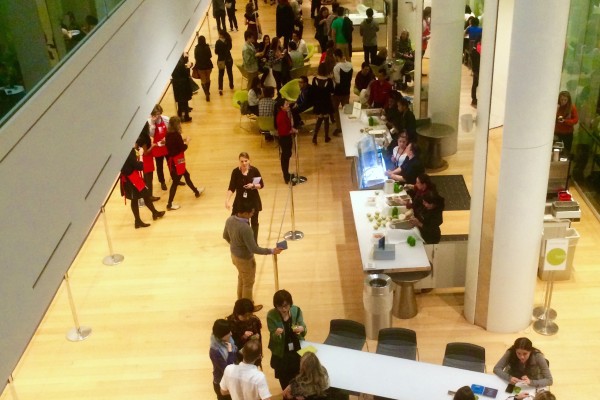 Students take a quick break from the art to snack on some gelato at the MFA's College Night. | Photo by Ella Tatum