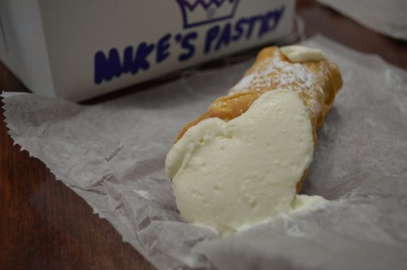 Coming in last, the famous Mike's Pastry. Located at 300 Hanover St., this little Italy staple did not live up to the hype. 